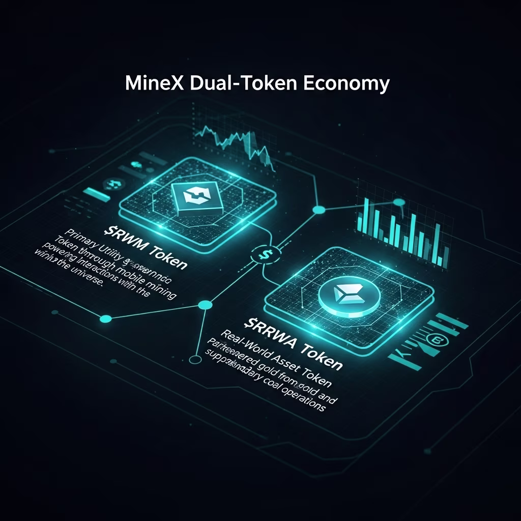Dual-Token System - Interconnected digital assets visualization