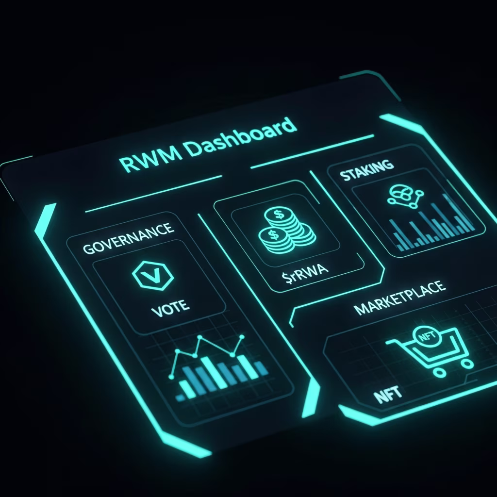 $RWM Dashboard - Governance, staking, and marketplace features
